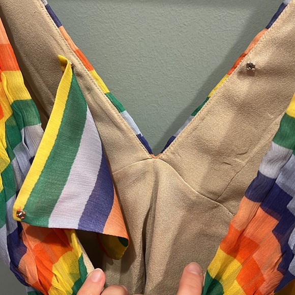 Tibi New York silk rainbow stripe blouse size 0 - Picture 6 of 6